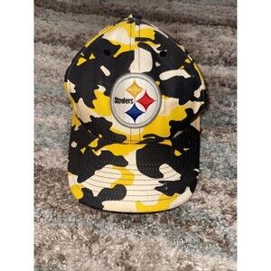 Reebok NFL Pittsburgh Steelers Black/White/Yellow Camo Flexfit Hat